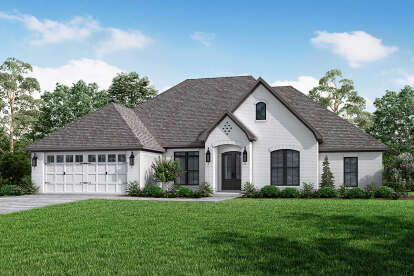 French Country House Plan #041-00131 Elevation Photo