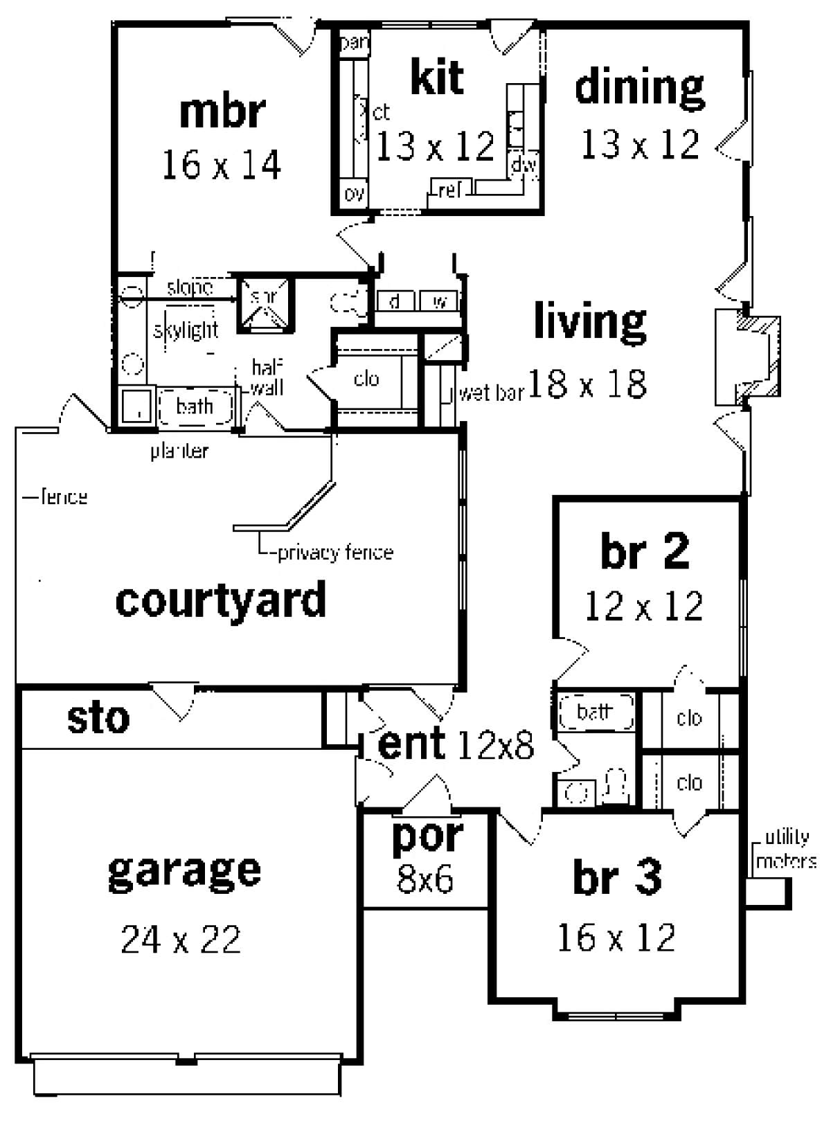 Floorplan 1 for House Plan #048-00086