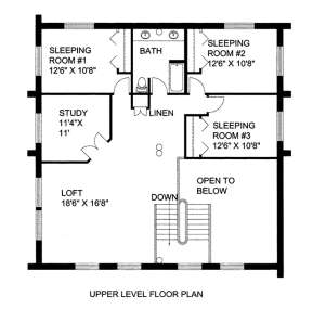 Upper Floor Plan for House Plan #039-00559