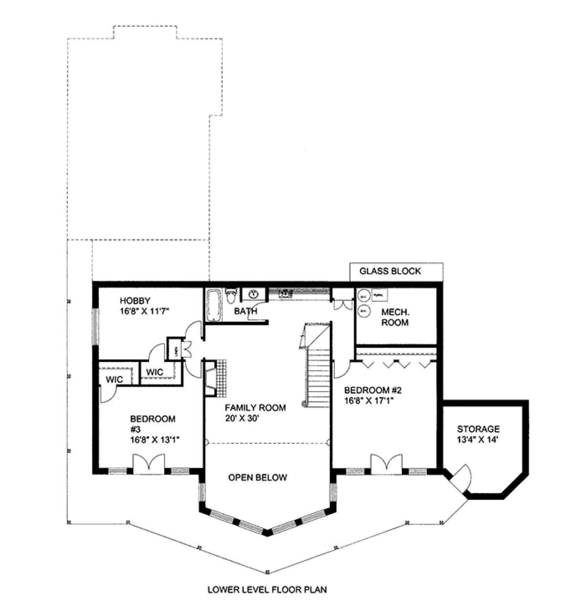 Basement Floor Plan for House Plan #039-00561