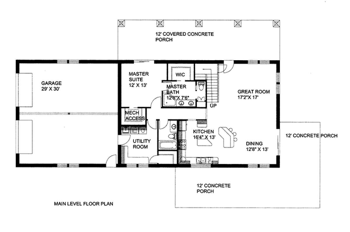 Main Floor Plan for House Plan #039-00562