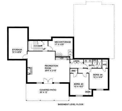 Basement Floor Plan  for House Plan #039-00565