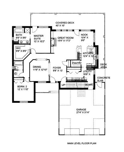 Main Floor Plan for House Plan #039-00566
