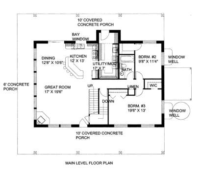 Main Floor Plan for House Plan #039-00567