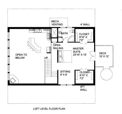 Upper Floor Plan for House Plan #039-00567