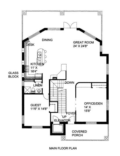 Main Floor Plan for House Plan #039-00569
