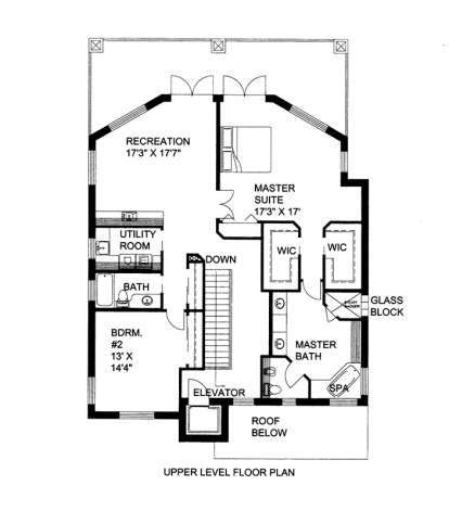 Upper Floor Plan for House Plan #039-00569