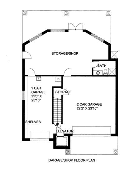 Garage Floor Plan for House Plan #039-00569