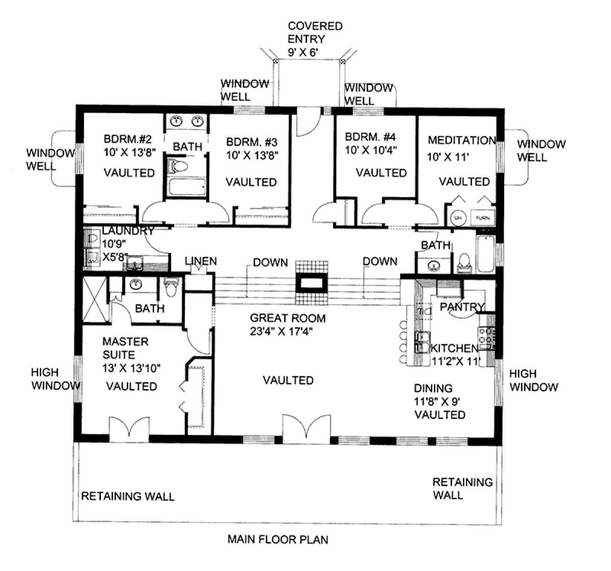 Main Floor Plan for House Plan #039-00570