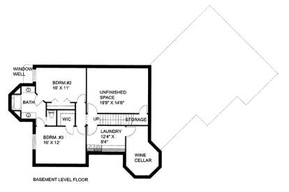 Basement Floor Plan for House Plan #039-00571