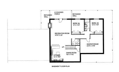 Basement Floor Plan  for House Plan #039-00574