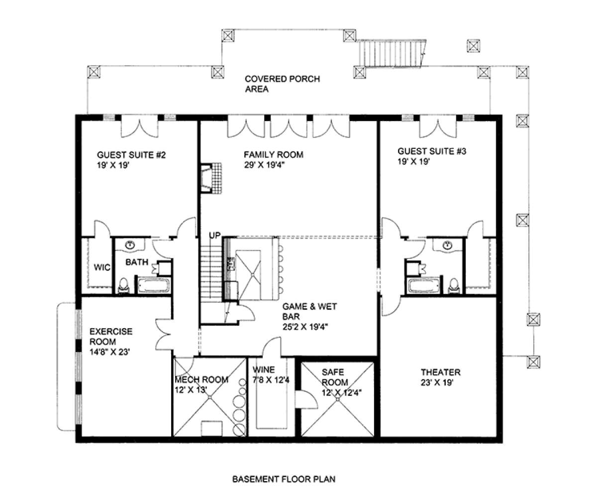 Basement Floor Plan  for House Plan #039-00576