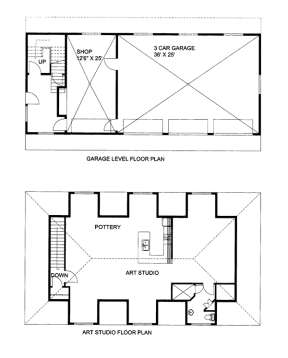 Garage Floor Plan for House Plan #039-00576