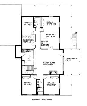 Basement Floor Plan  for House Plan #039-00577