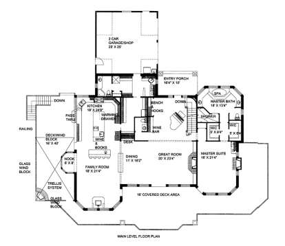Main Floor Plan for House Plan #039-00578