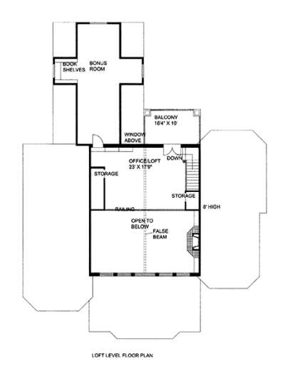 Upper Floor Plan for House Plan #039-00578