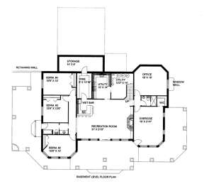 Basement Floor Plan for House Plan #039-00578