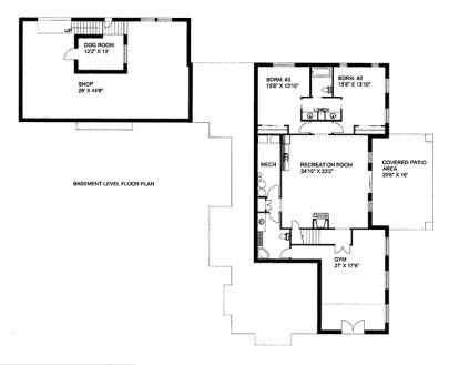 Basement Floor Plan for House Plan #039-00579
