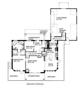 Main Floor Plan for House Plan #039-00580