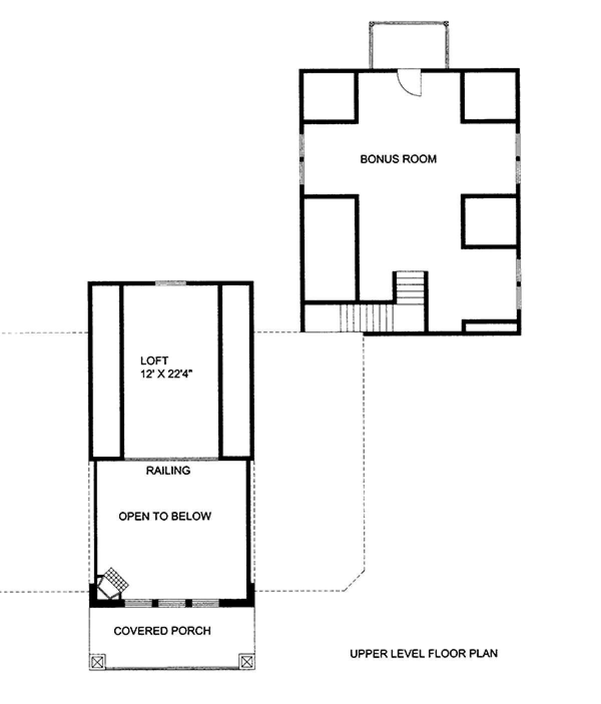 Upper Floor Plan for House Plan #039-00580