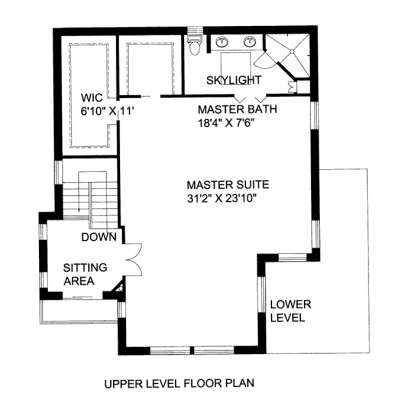 Upper Floor Plan for House Plan #039-00581