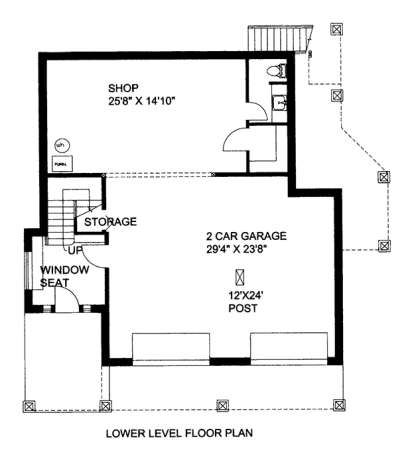Lower Floor Plan for House Plan #039-00581