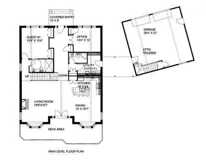 Main Floor Plan for House Plan #039-00582