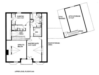 Upper Floor Plan for House Plan #039-00582