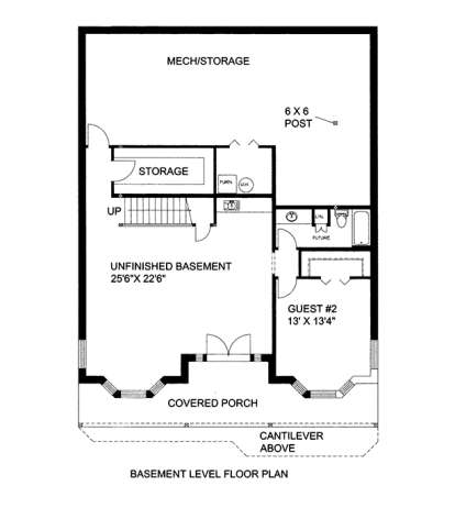 Basement Floor Plan for House Plan #039-00582