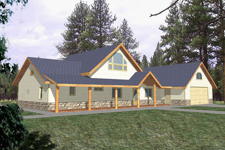 Vacation House Plan #039-00583 Elevation Photo
