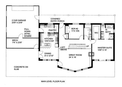 Main Floor Plan for House Plan #039-00583