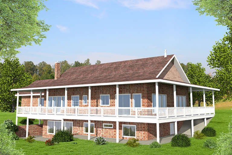 Lake Front House Plan #039-00584 Elevation Photo