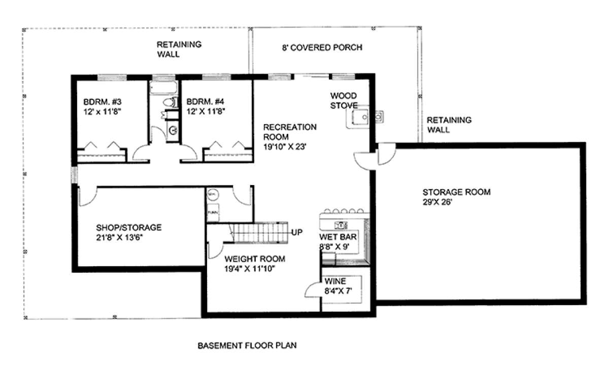 Basement Floor Plan  for House Plan #039-00584