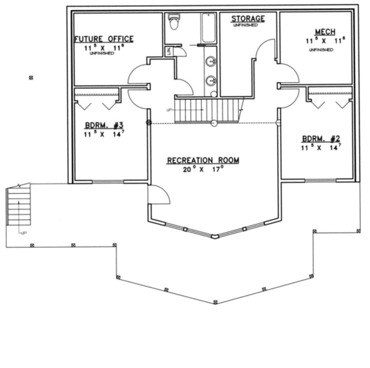 Basement Floor for House Plan #039-00384