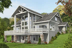 Lake Front House Plan #039-00587 Elevation Photo