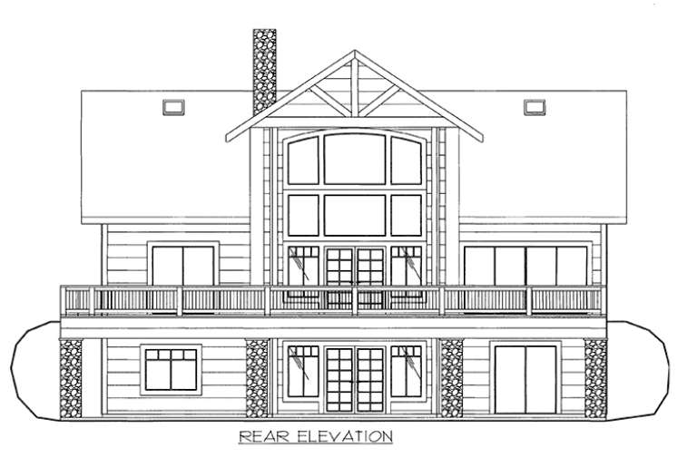 Lake Front House Plan #039-00587 Elevation Photo