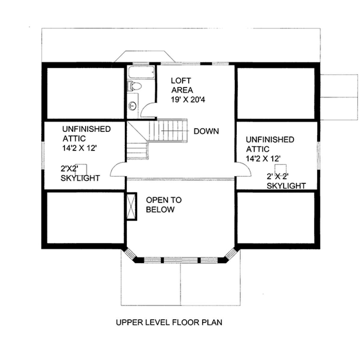 Upper Floor Plan for House Plan #039-00587