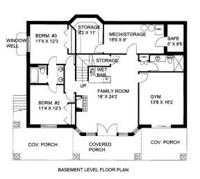 Basement Floor Plan for House Plan #039-00587