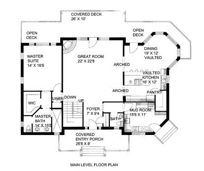 Main Floor Plan for House Plan #039-00589