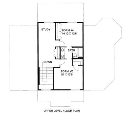 Upper Floor Plan for House Plan #039-00589