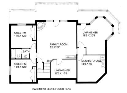 Basement Floor Plan for House Plan #039-00589
