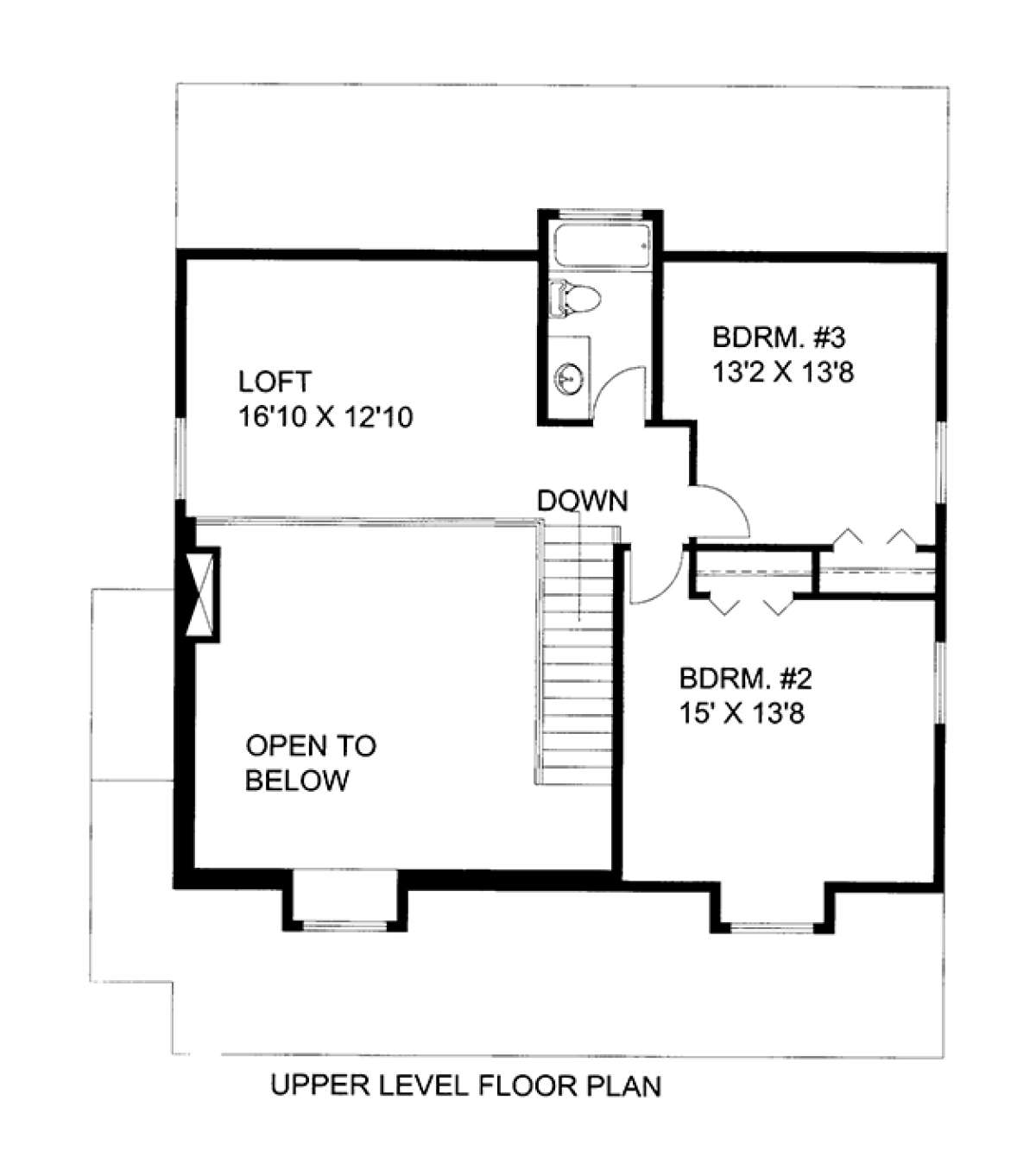 Upper Floor Plan for House Plan #039-00591