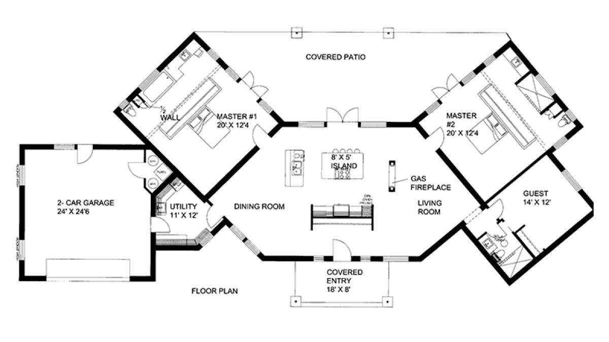 Main Floor Plan for House Plan #039-00593