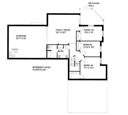 Basement Floor Plan  for House Plan #039-00594
