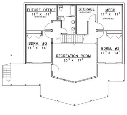 Basement Floor for House Plan #039-00385