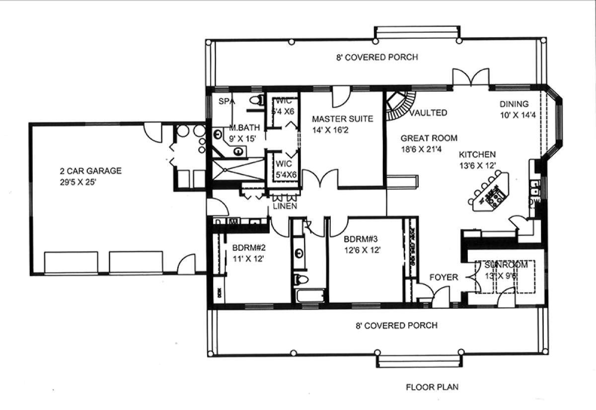 Main Floor Plan for House Plan #039-00596