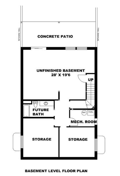Basement Floor Plan for House Plan #039-00597