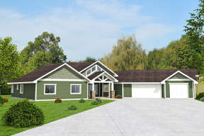 Craftsman House Plan #039-00598 Elevation Photo