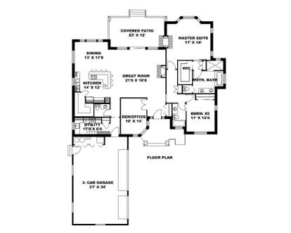 Main Floor Plan for House Plan #039-00599