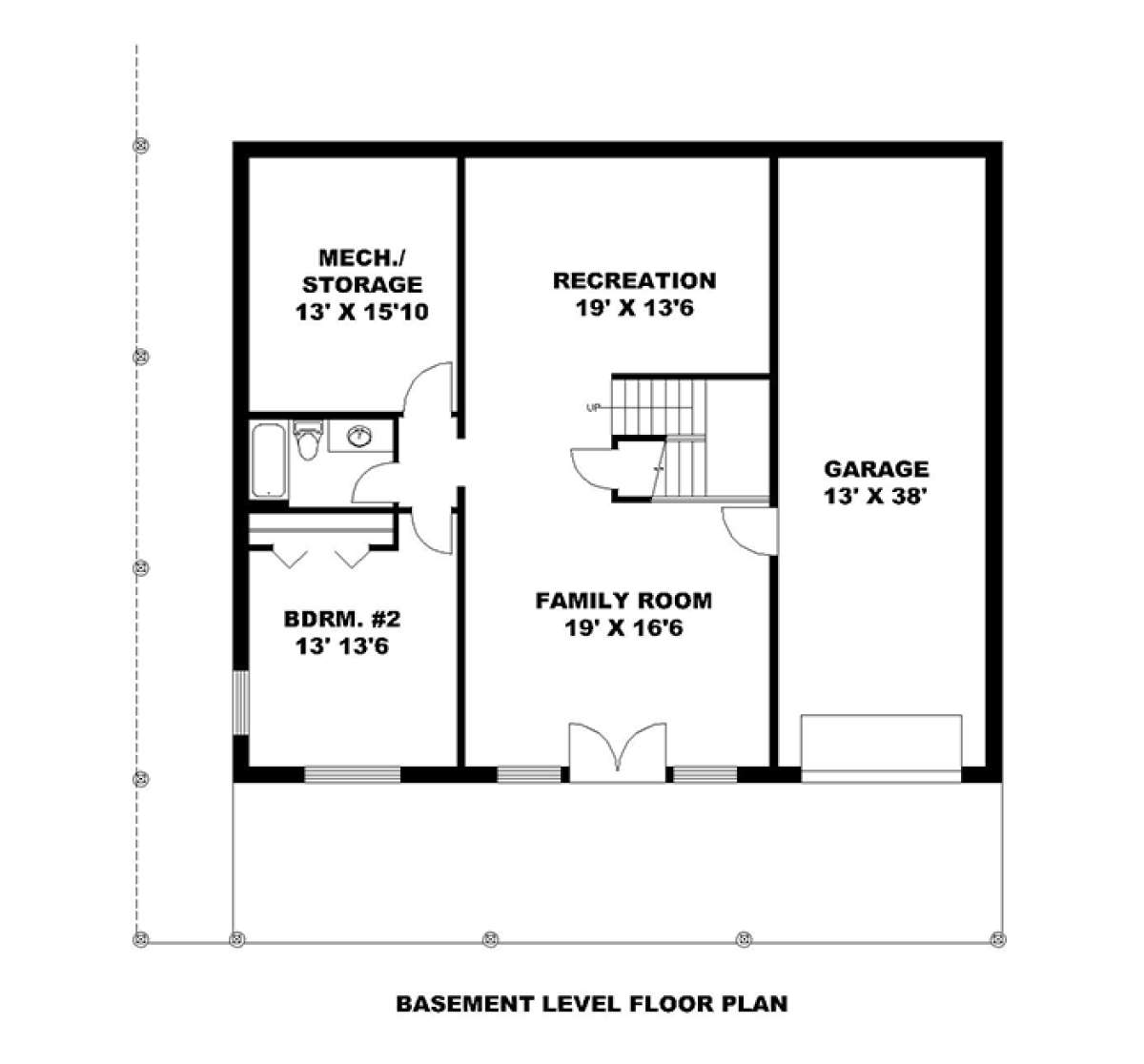 Basement Floor Plan for House Plan #039-00600